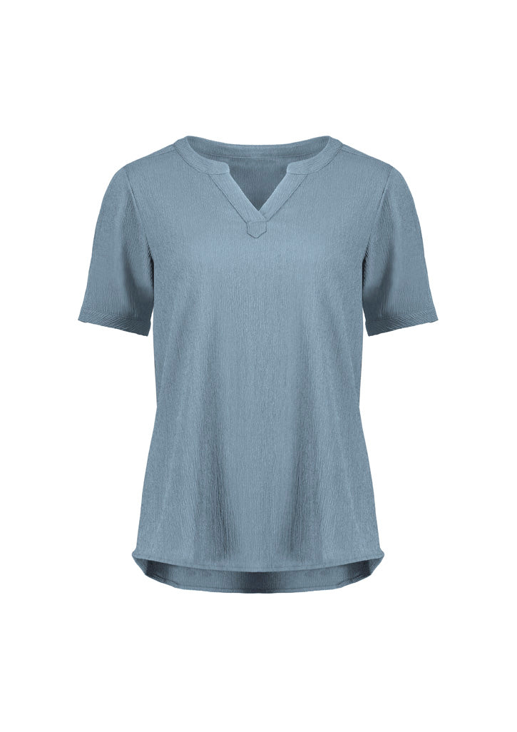 Ruché Womens Short Sleeve Shirt - Powder Blue - Front