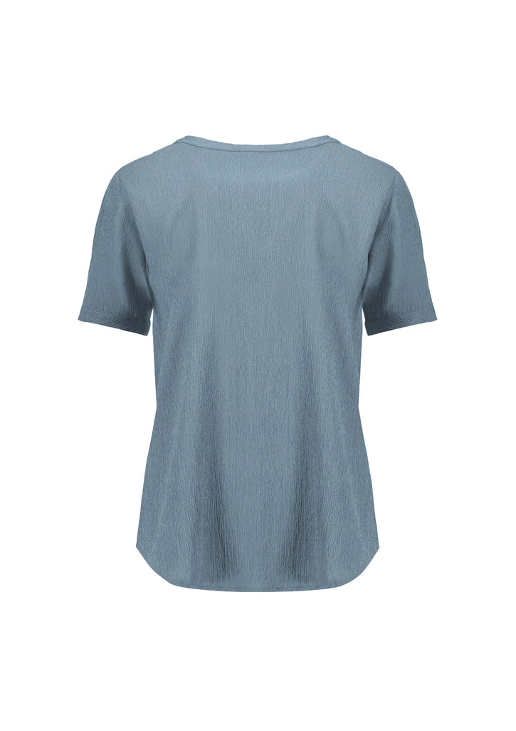 Ruché Womens Short Sleeve Shirt - Powder Blue - Back
