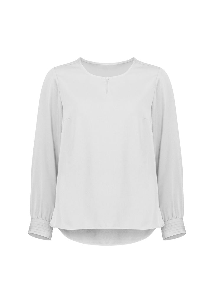 Evelyn Womens Long Sleeve Blouse - Ivory - Front