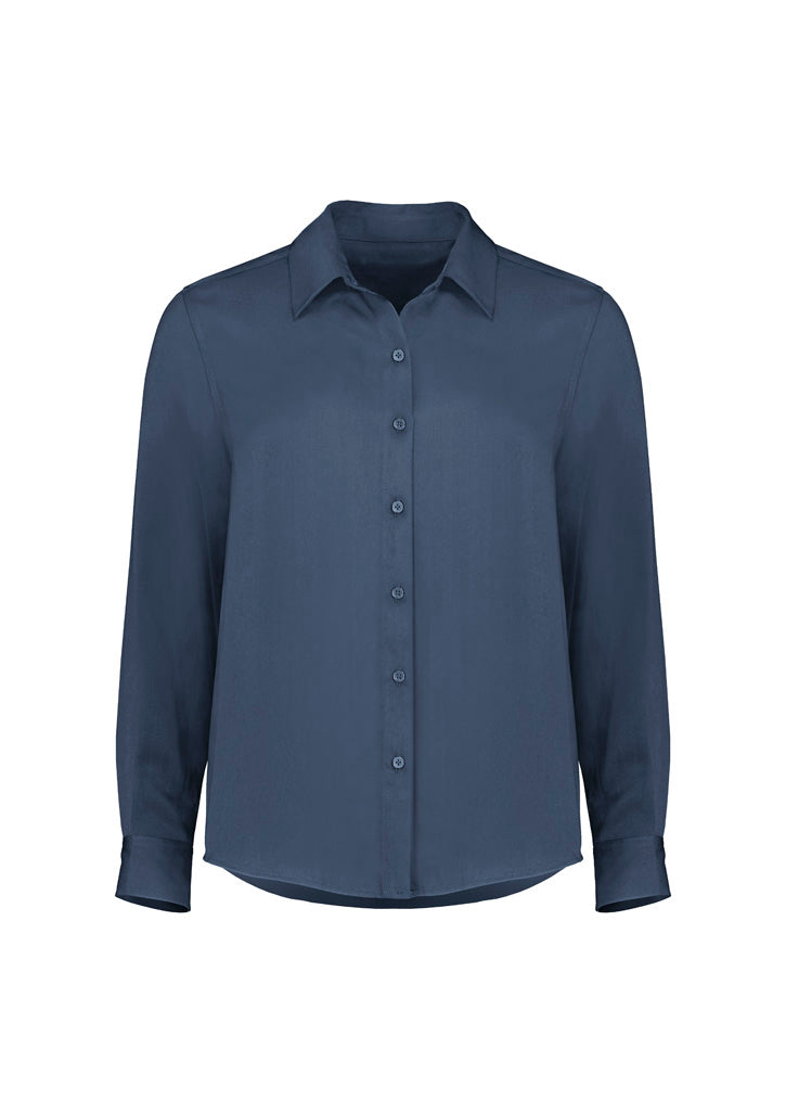 Evelyn Womens Long Sleeve Shirt - Mineral Blue - Front