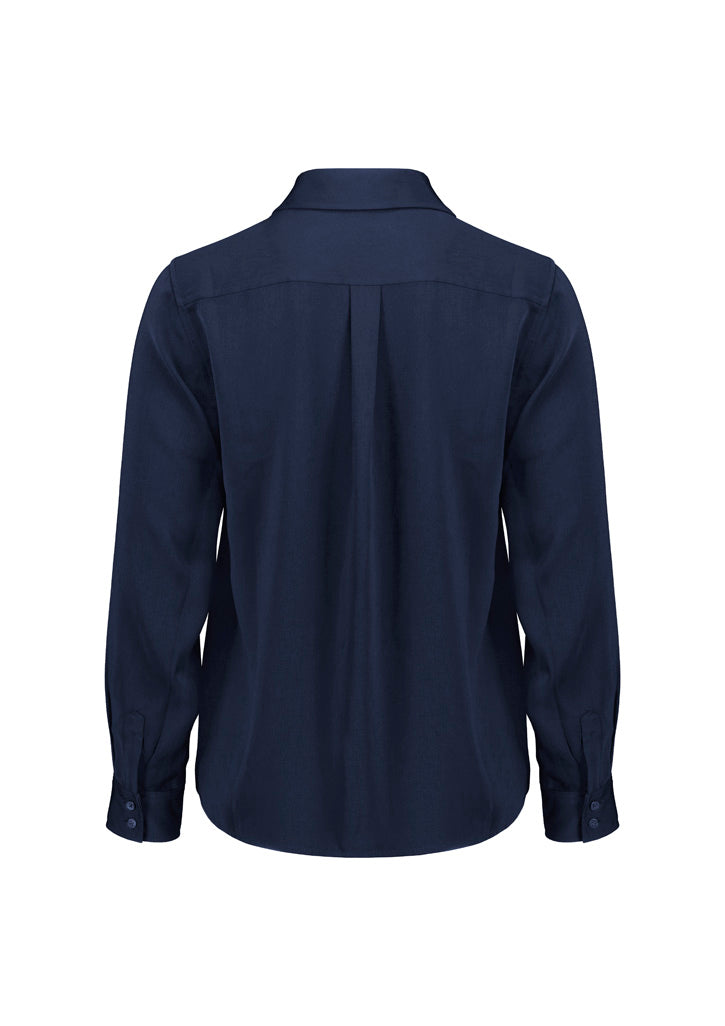 Evelyn Womens Long Sleeve Shirt - Navy - Back