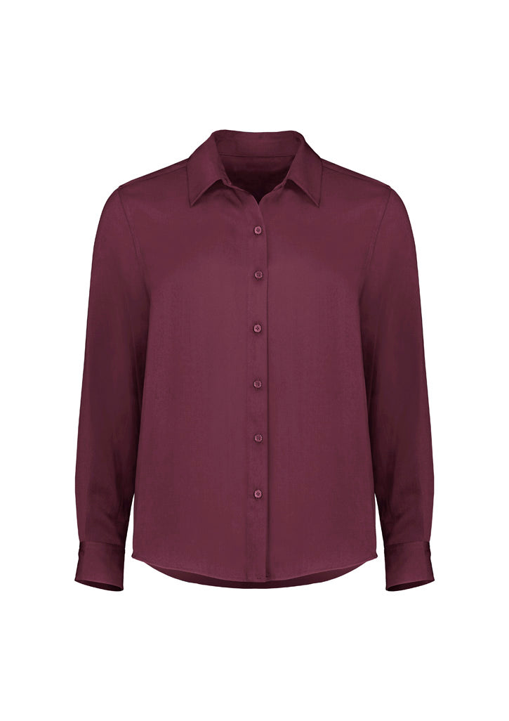 Evelyn Womens Long Sleeve Shirt - Wine - Front