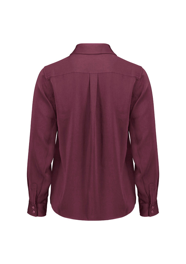 Evelyn Womens Long Sleeve Shirt - Wine - Back
