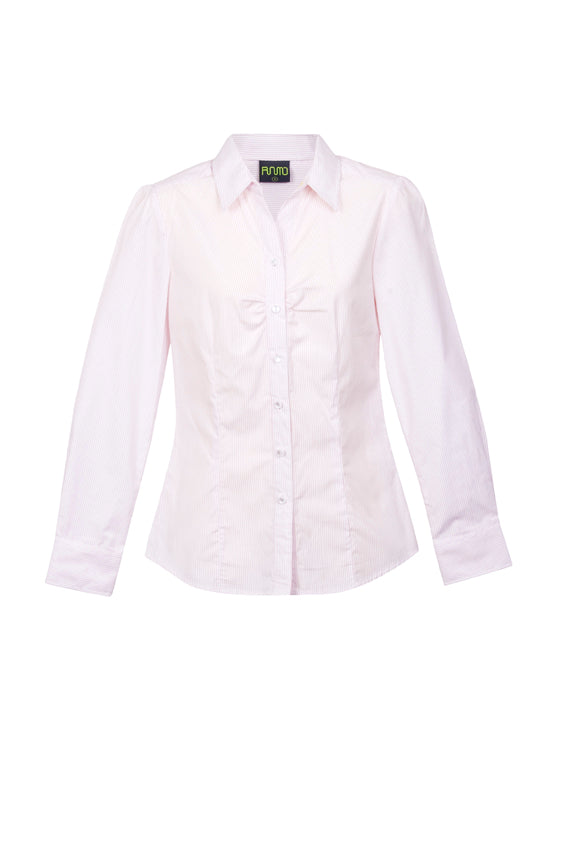 Womens Urban Stripe Shirt - White/Red - Front
