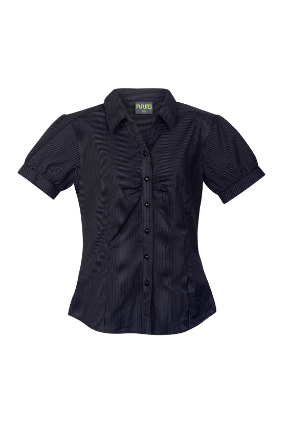Womens Urban Stripe Shirt - Black/White - Front
