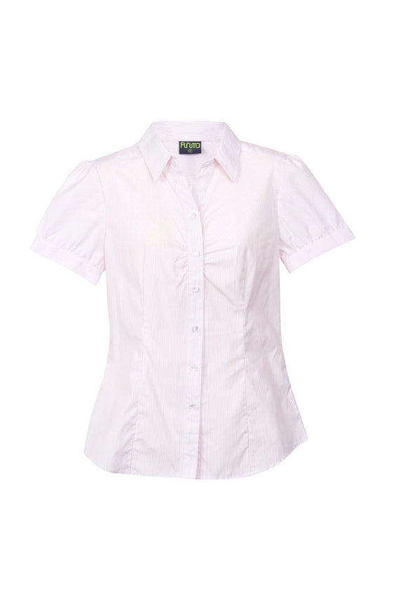Womens Urban Stripe Shirt - White/Red - Front
