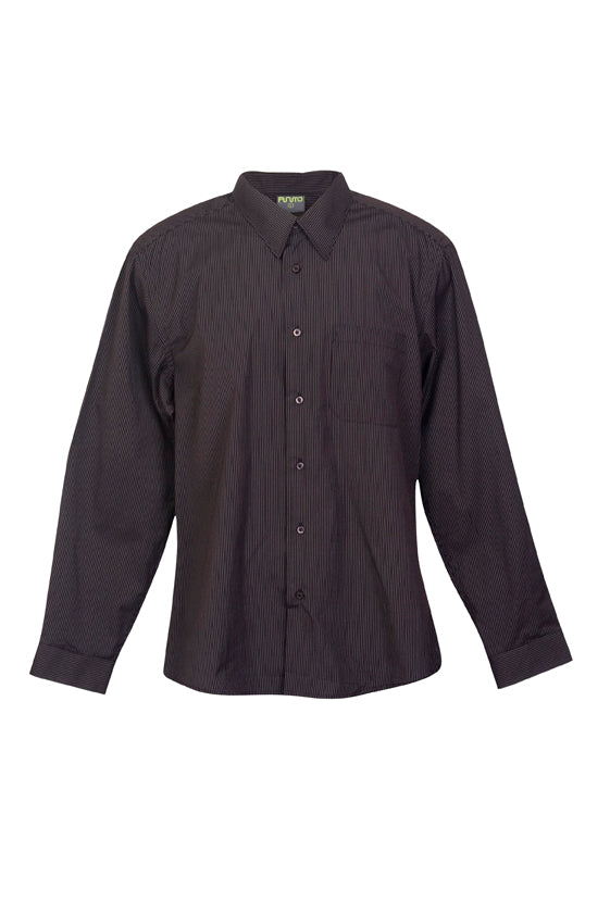Mens Urban Stripe Shirt - Chocolate/White - Front