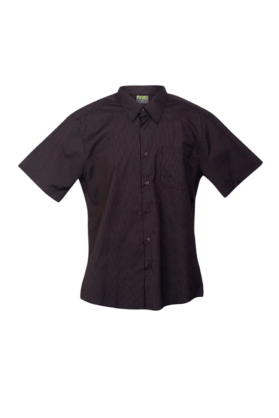 Mens Urban Stripe Shirt - Chocolate/White - Front