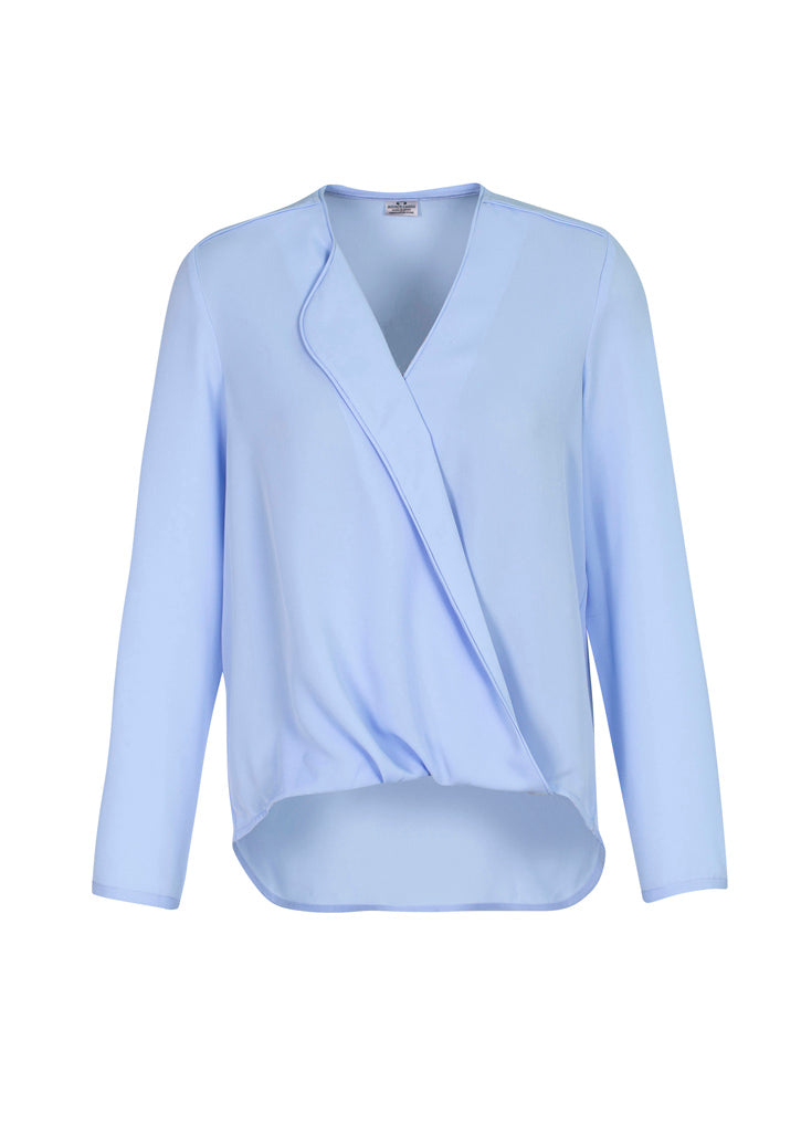 Lily Womens Hi-Lo Blouse - Ice Blue - Front