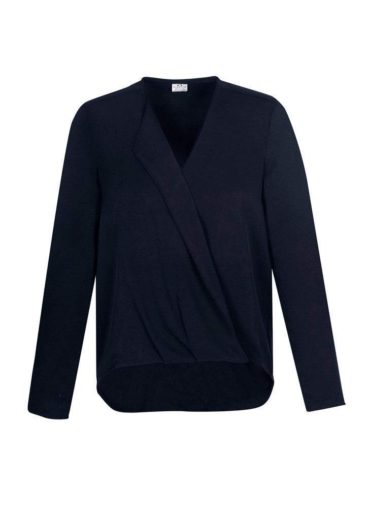Lily Womens Hi-Lo Blouse - Ink - Front