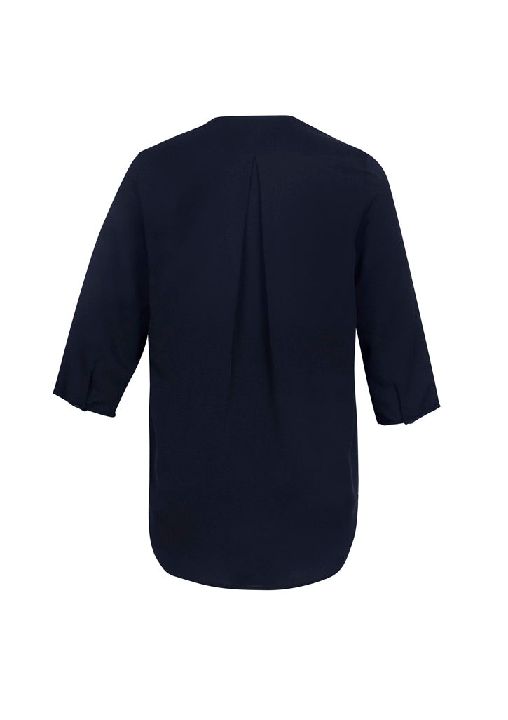 Lily Womens Longline Blouse - Ink - Back