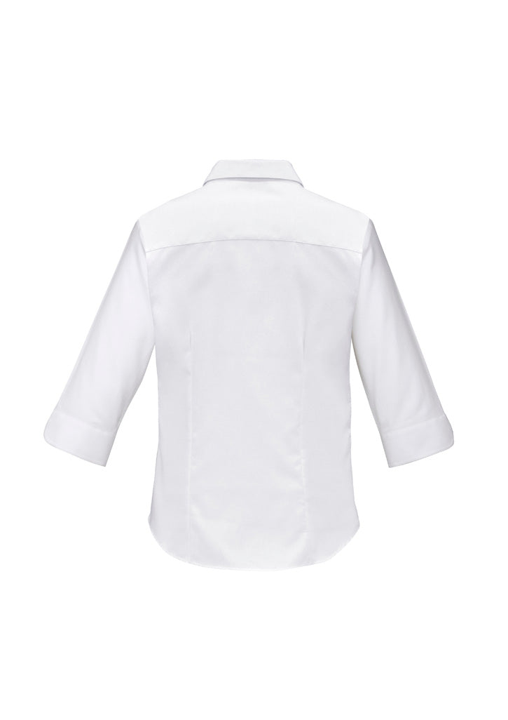 Luxe Womens 3/4 Sleeve Shirt - White - Back
