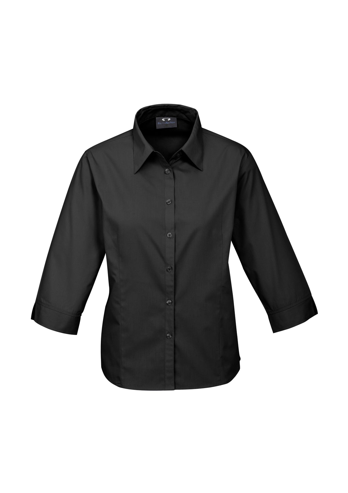 Base Womens 3/4 Sleeve Shirt - Black - Front