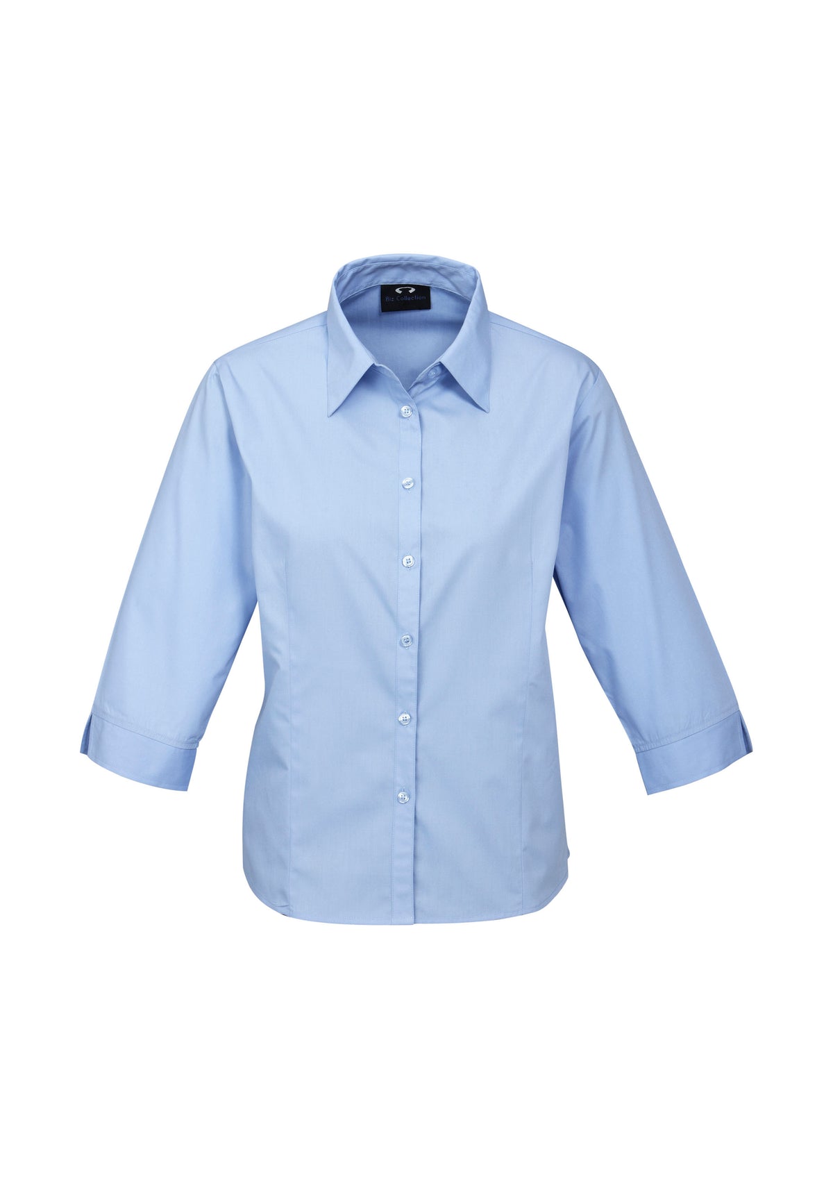 Base Womens 3/4 Sleeve Shirt - Blue - Front
