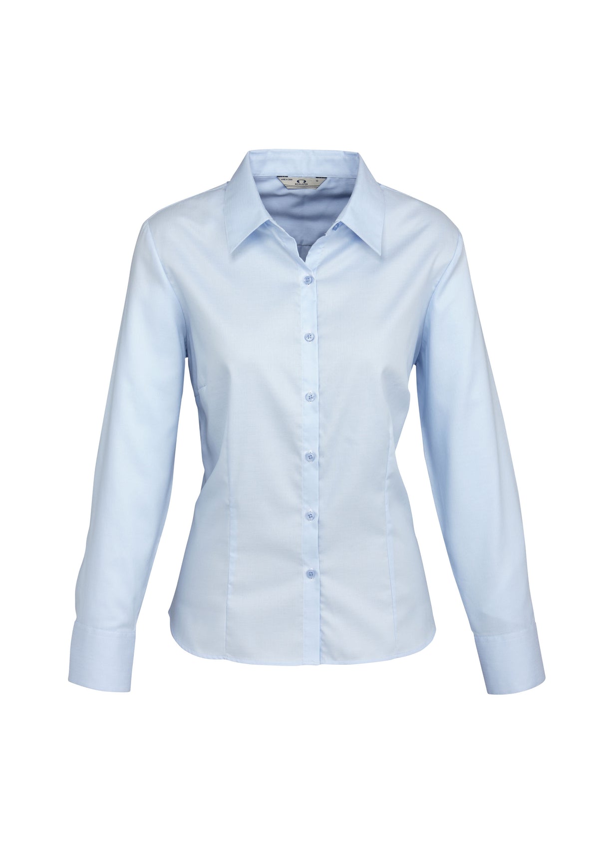 Luxe Womens Long Sleeve Shirt - Blue - Front