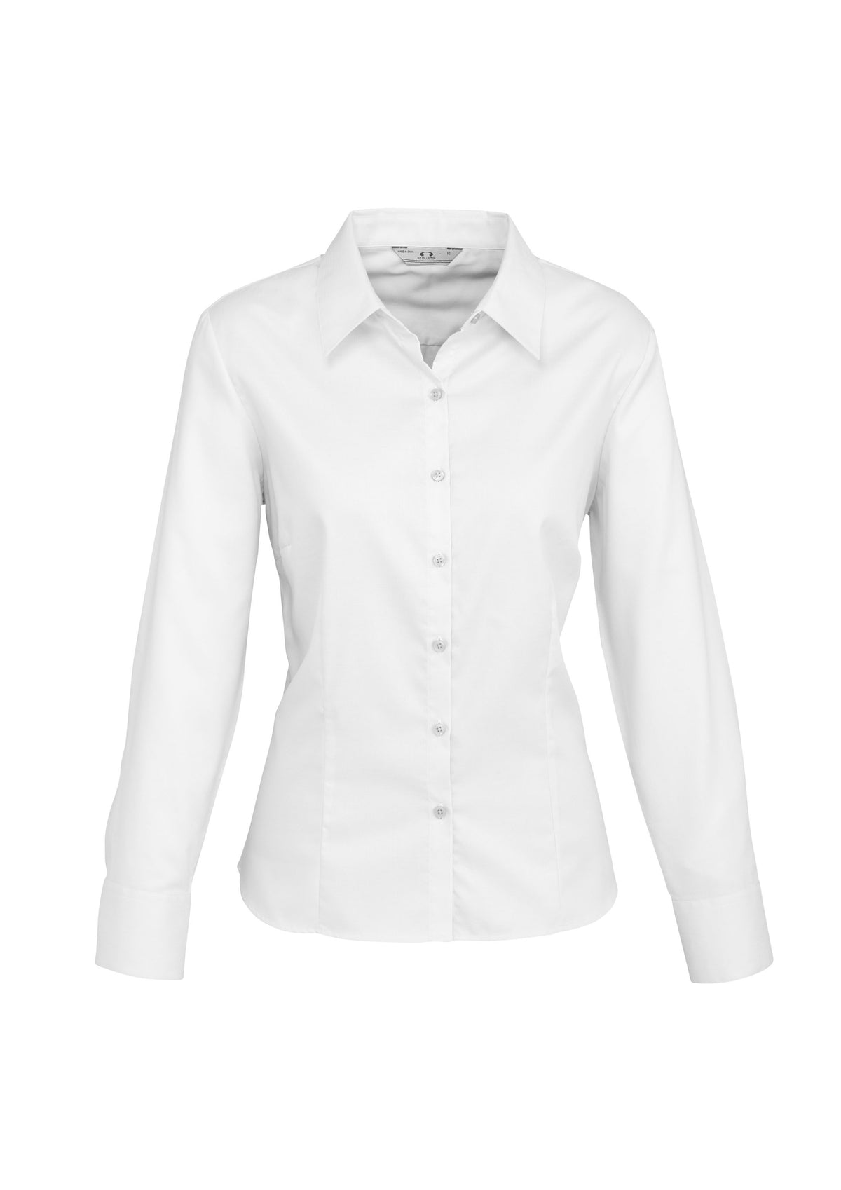 Luxe Womens Long Sleeve Shirt - White - Front