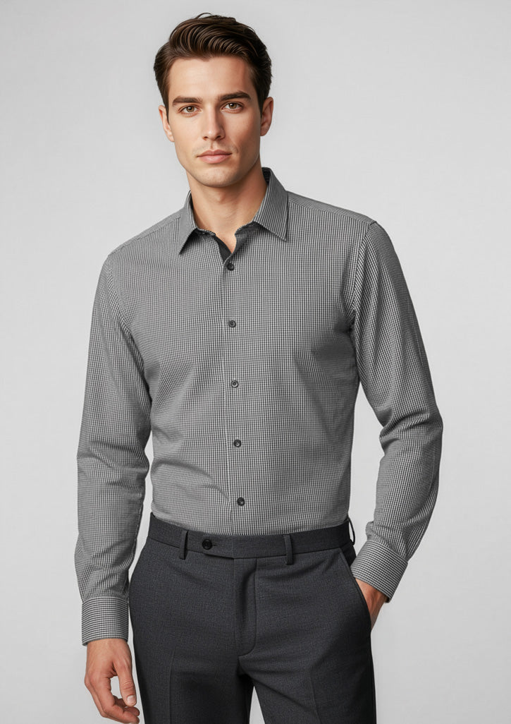 Edge Mens Long Sleeve Shirt - Black - Model