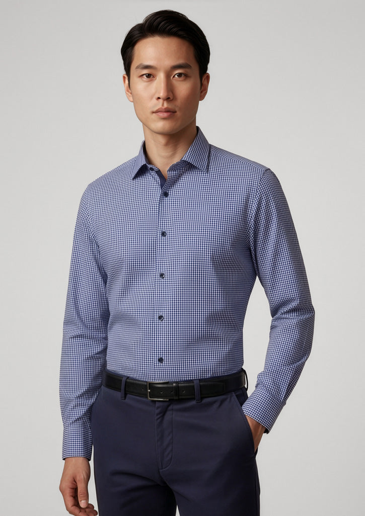 Edge Mens Long Sleeve Shirt - Blue - Model