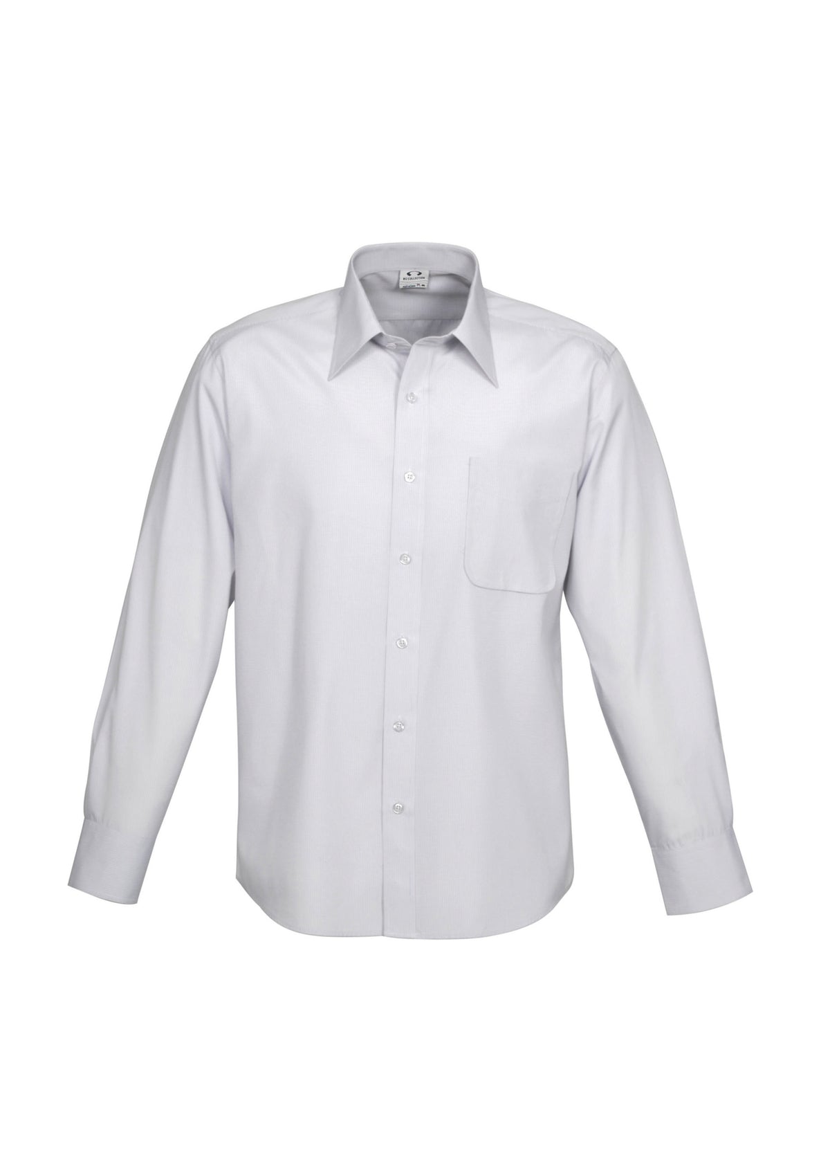 Ambassador Mens Long Sleeve Shirt - Silver Grey - Front