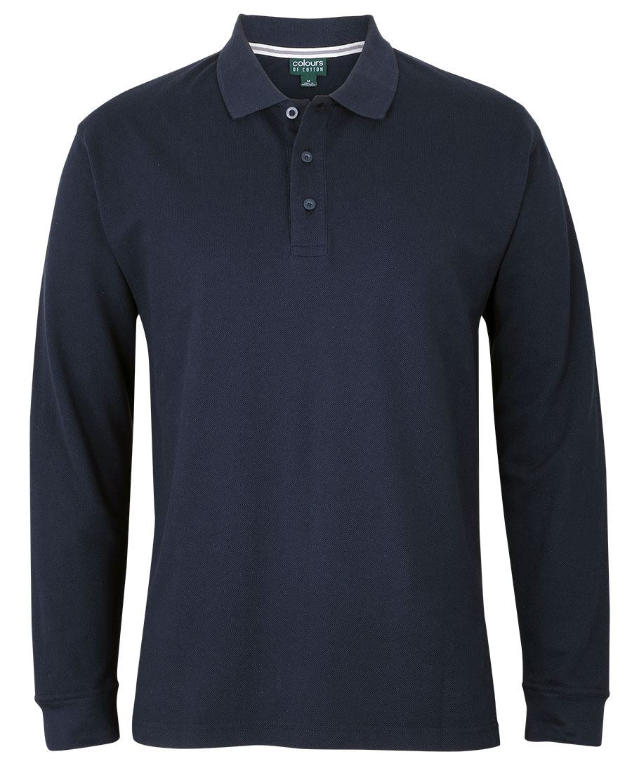 C of C L/S Pique Polo - Navy - Front