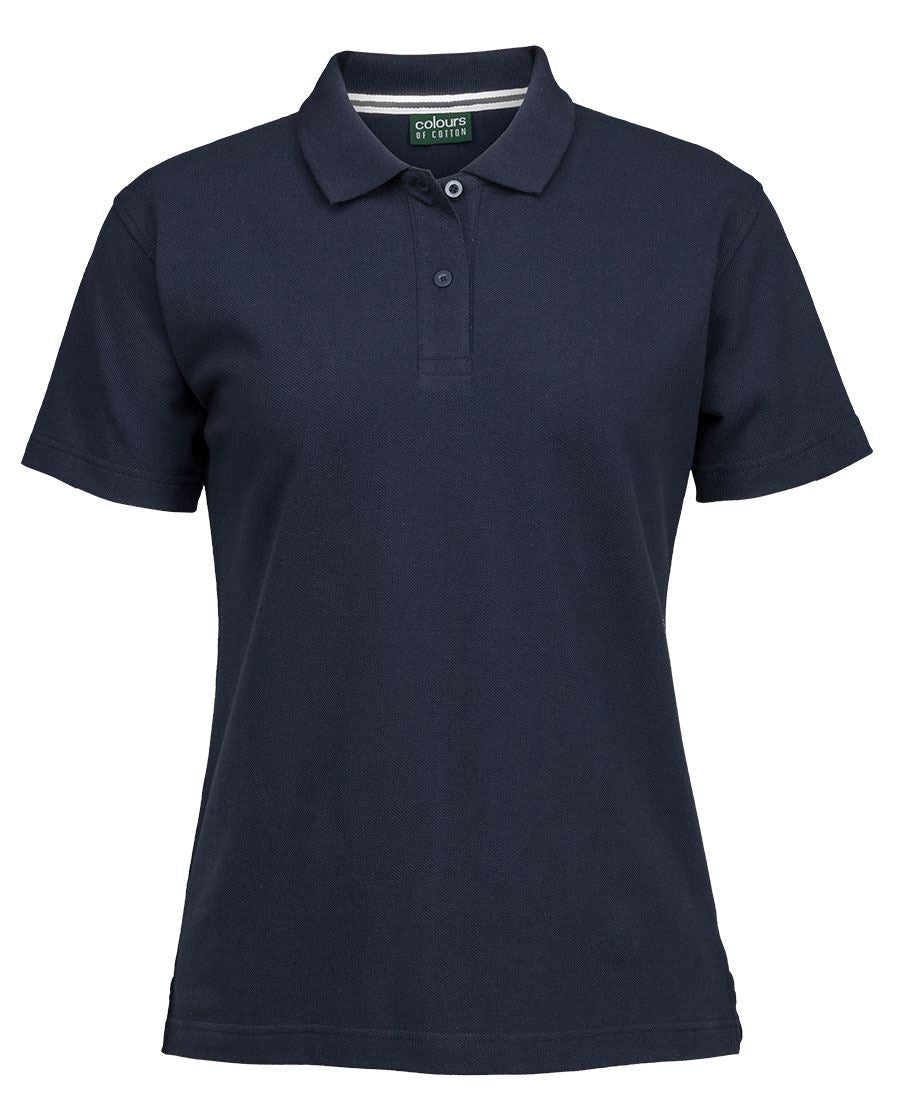 C Of C Ladies Pique Polo - Navy - Front