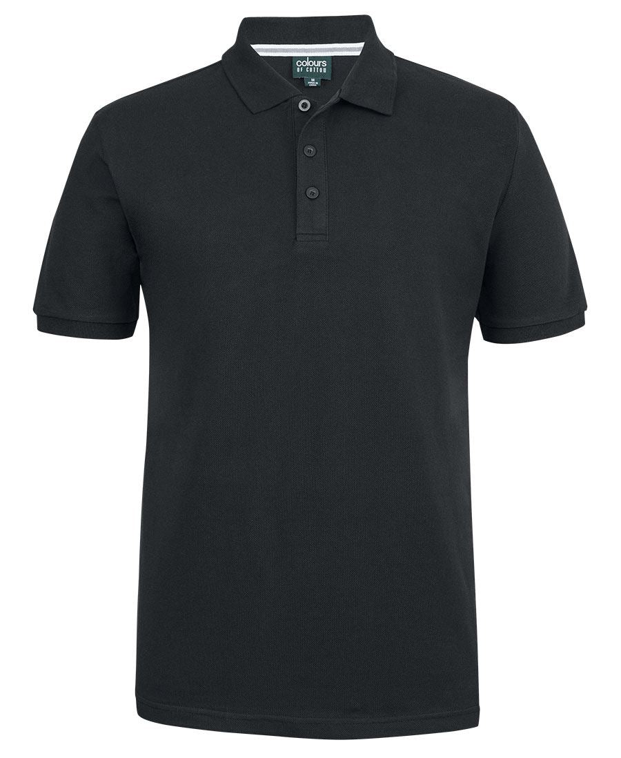 C of C Pique Polo - Black - Front