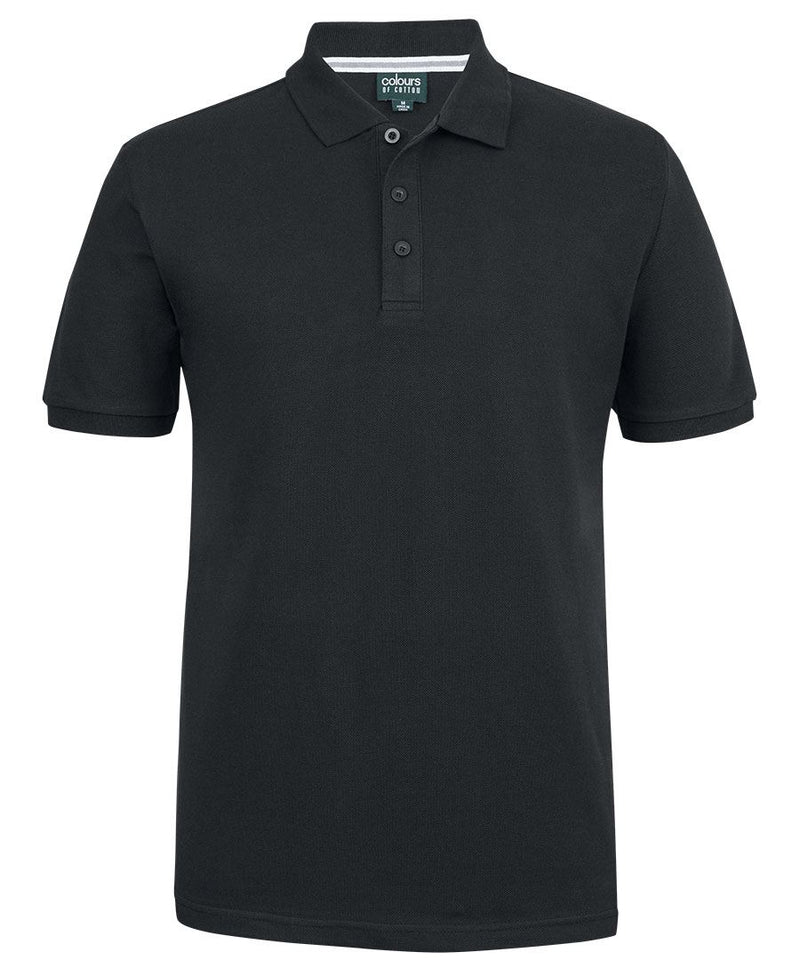 C of C Pique Polo - Black - Front