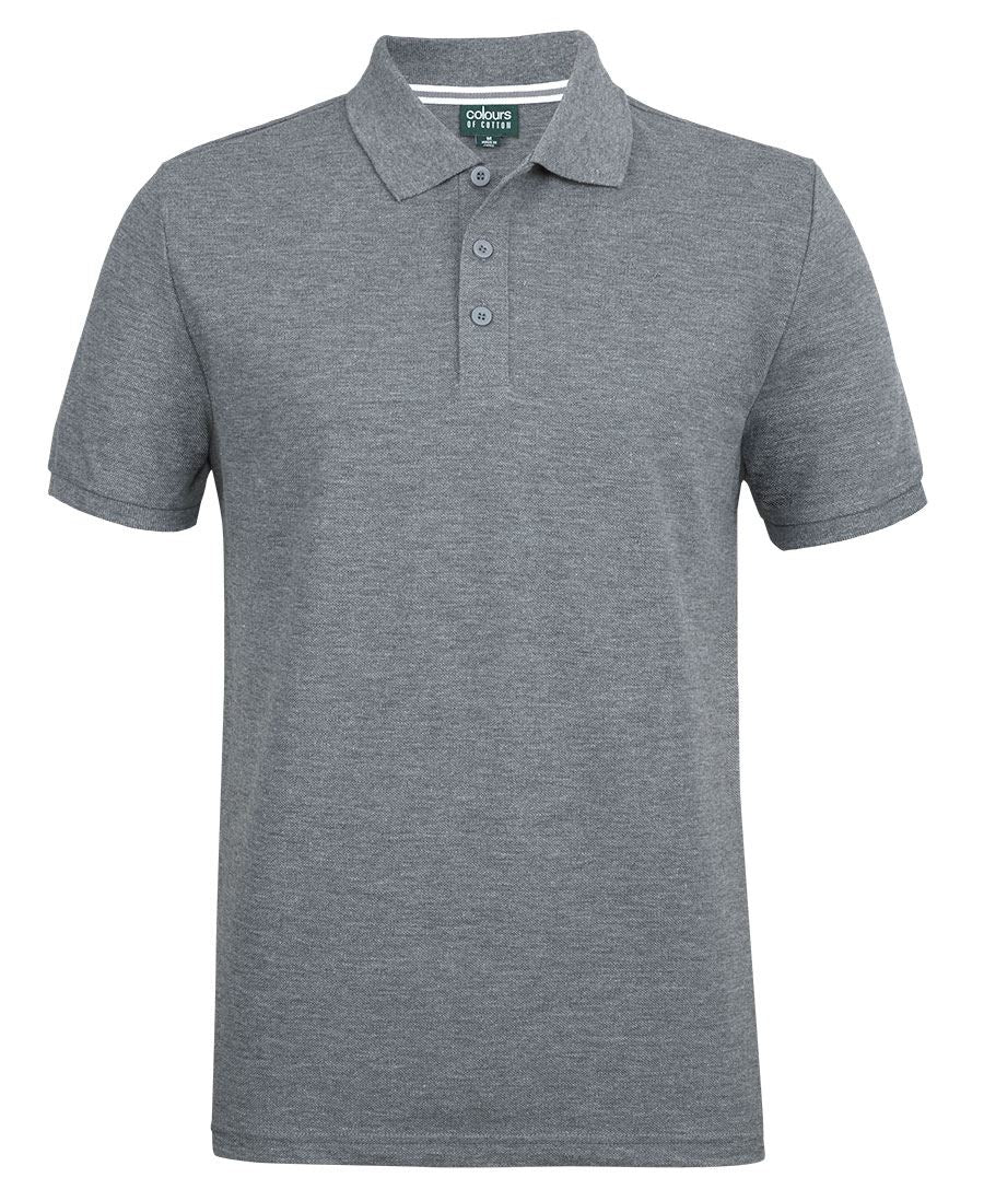 C of C Pique Polo - Grey Marle - Front