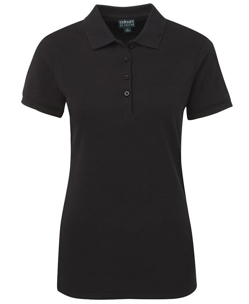 C of C Ladies Ottoman Polo - Black - Front
