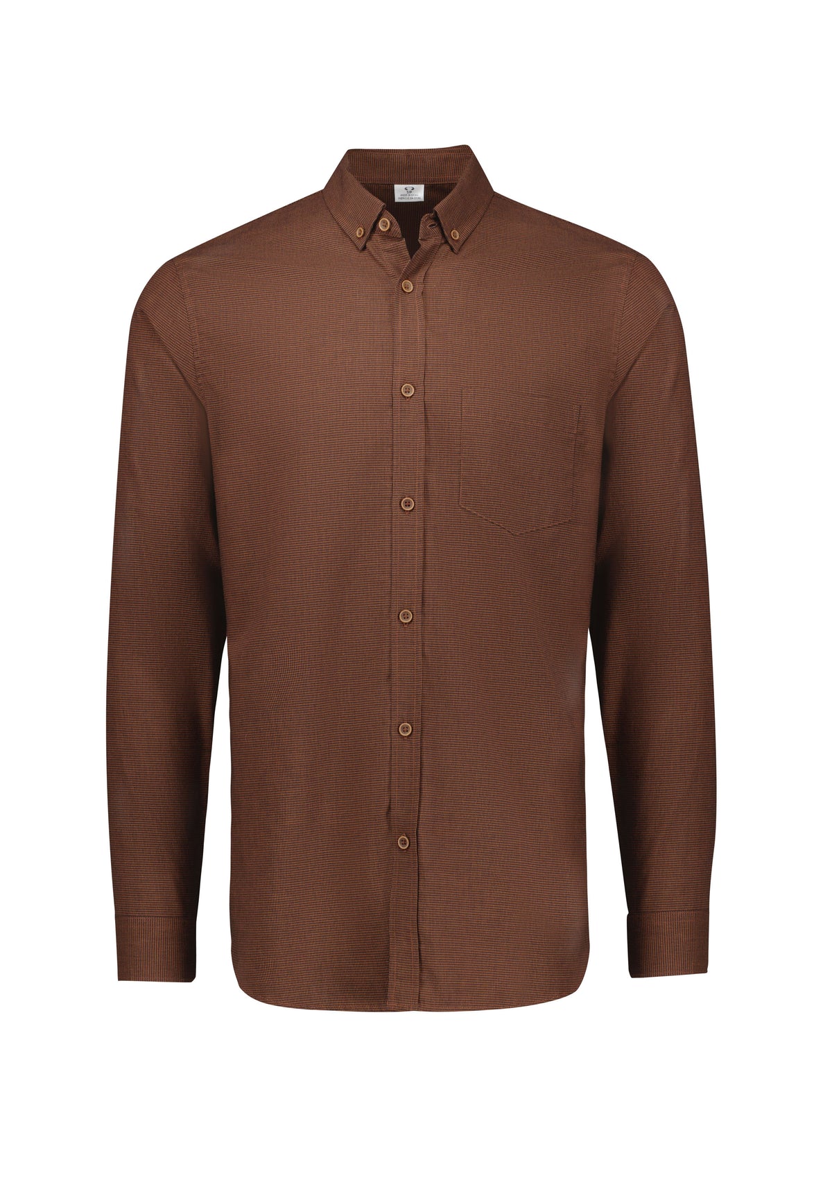 Soul Mens Long Sleeve Shirt - Rust - Front