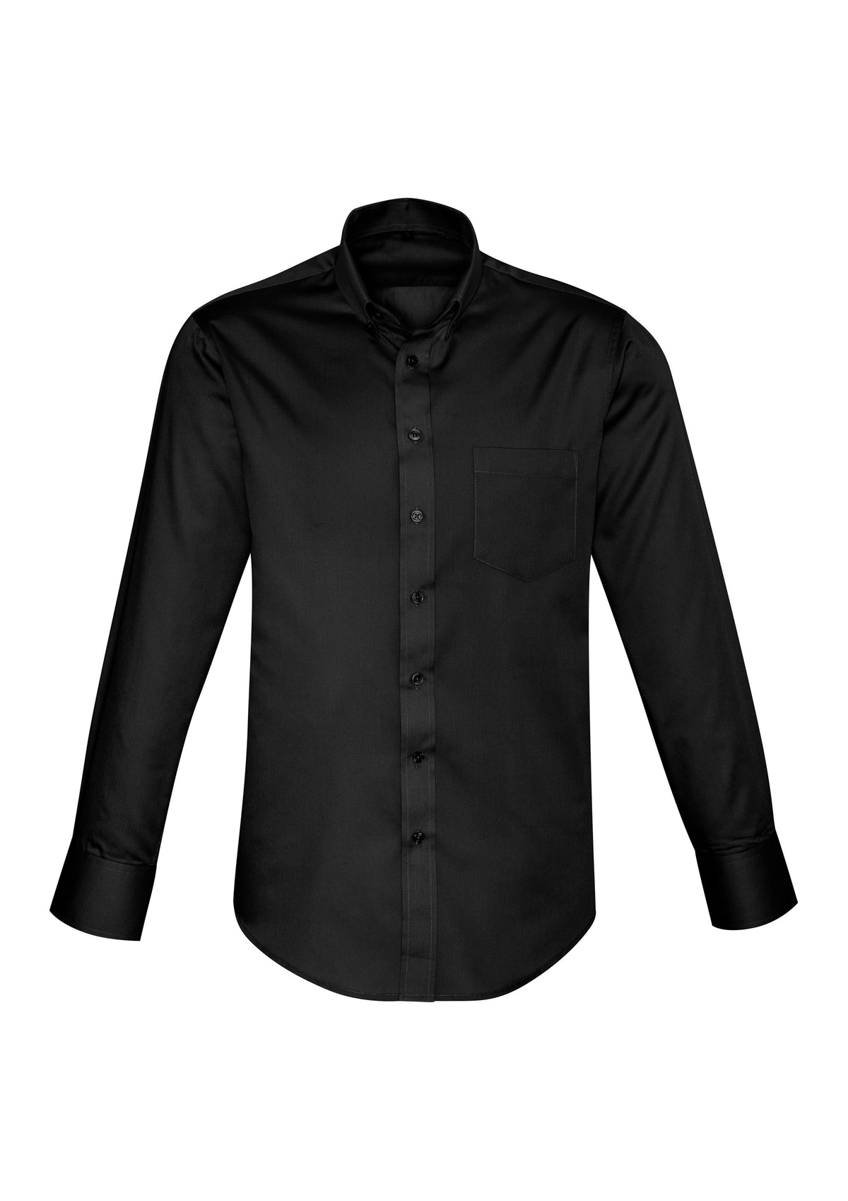 Dalton Mens Long Sleeve Shirt - Black - Front