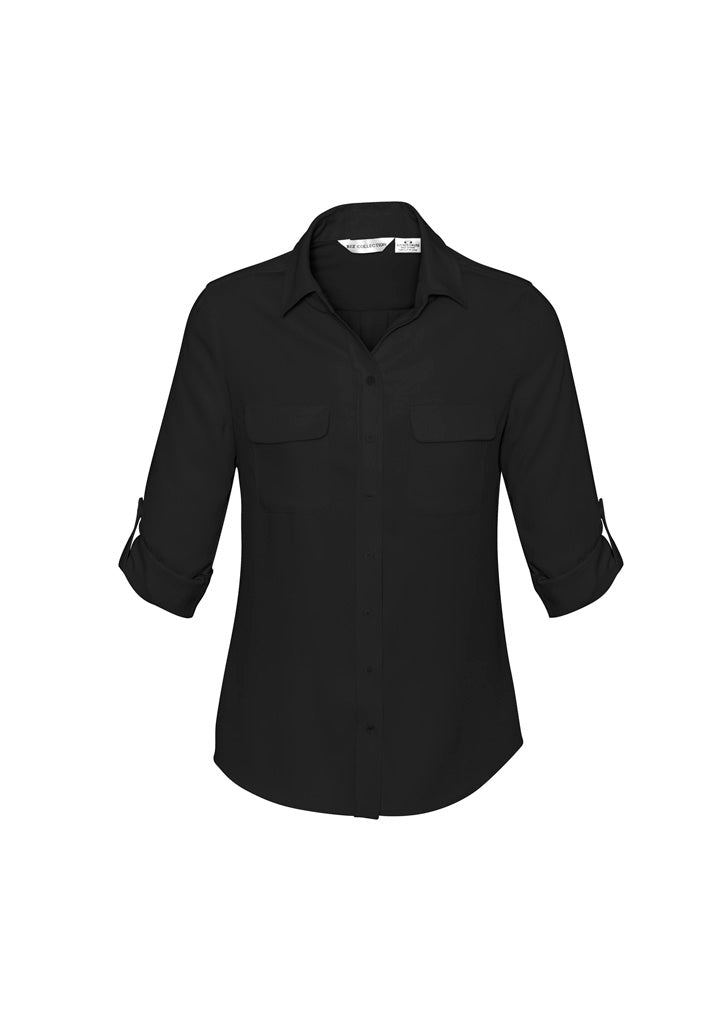 Madison Womens Long Sleeve Shirt - Black - View