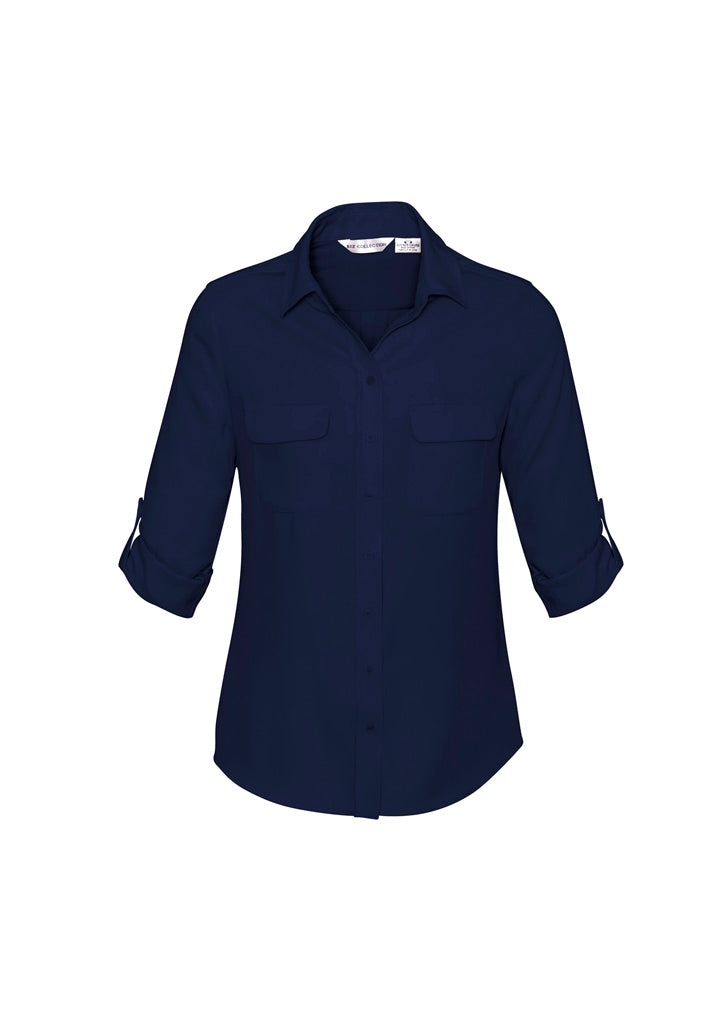 Madison Womens Long Sleeve Shirt - Midnight Blue - View