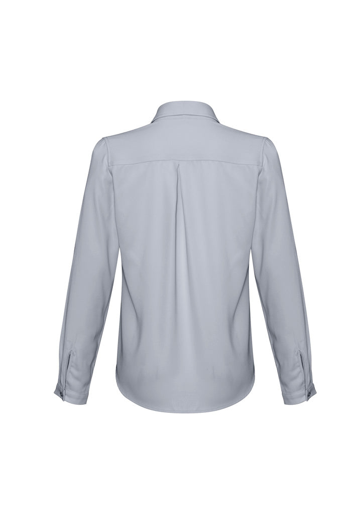 Madison Womens Long Sleeve Shirt - Silver Mist - Back