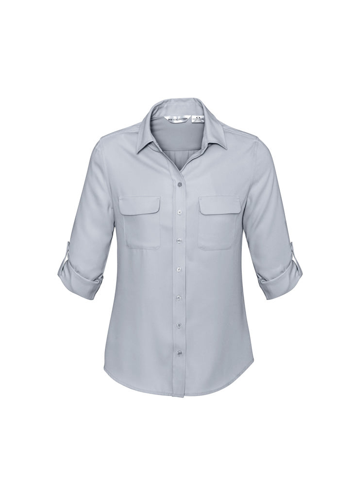 Madison Womens Long Sleeve Shirt - Silver Mist - View
