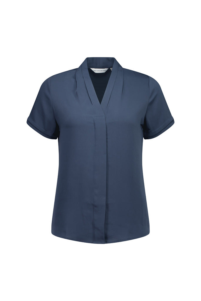 Madison Womens Short Sleeve Shirt - Storm Blue