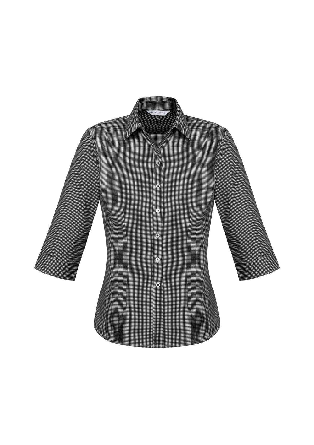 Ellison Womens 3/4 Sleeve Shirt - Black - Front