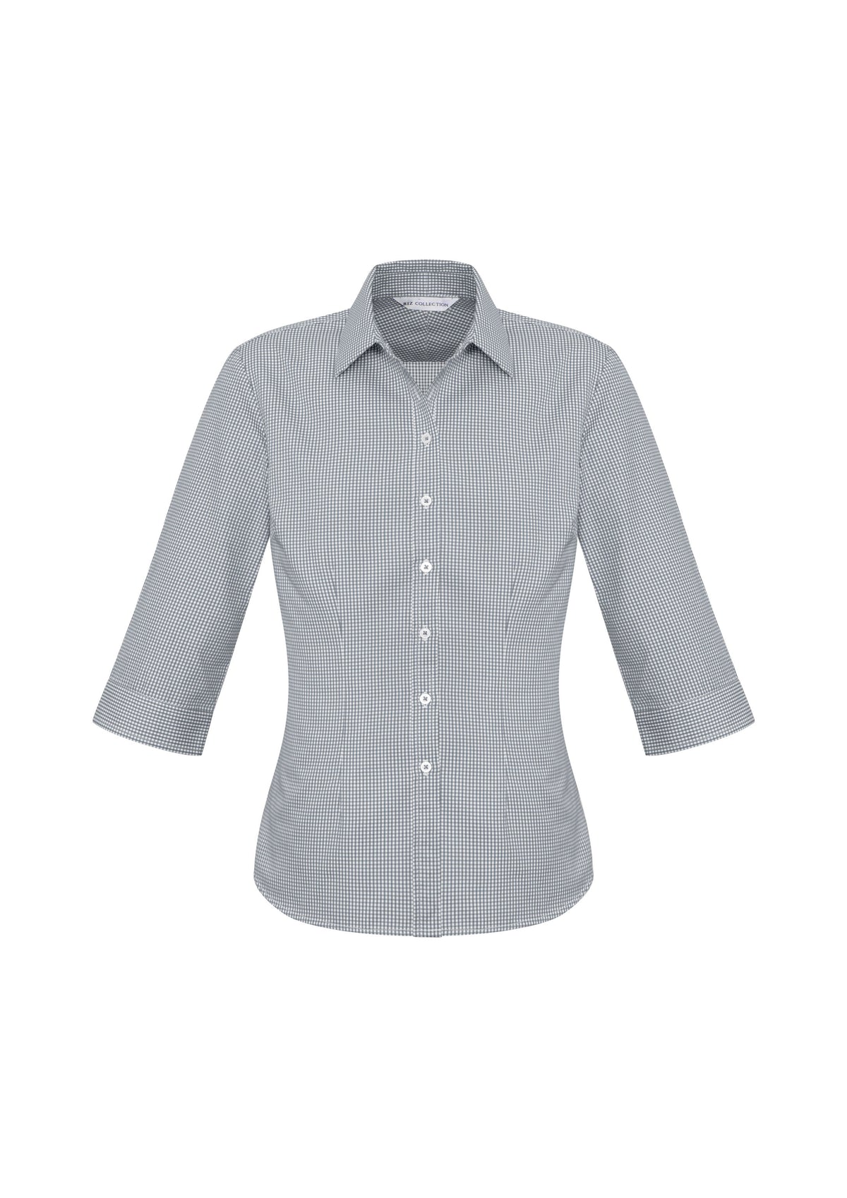 Ellison Womens 3/4 Sleeve Shirt - Silver - Front