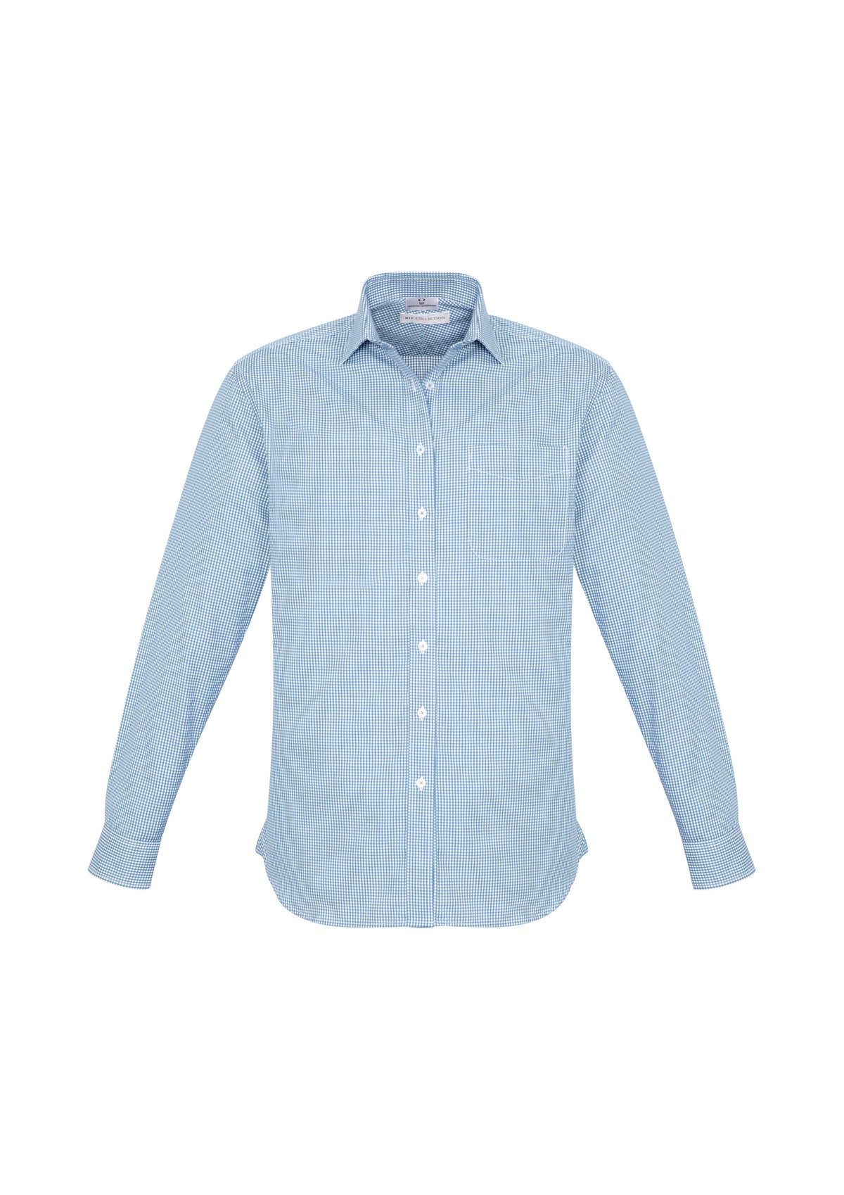 Ellison Mens Long Sleeve Shirt - Blue - Front
