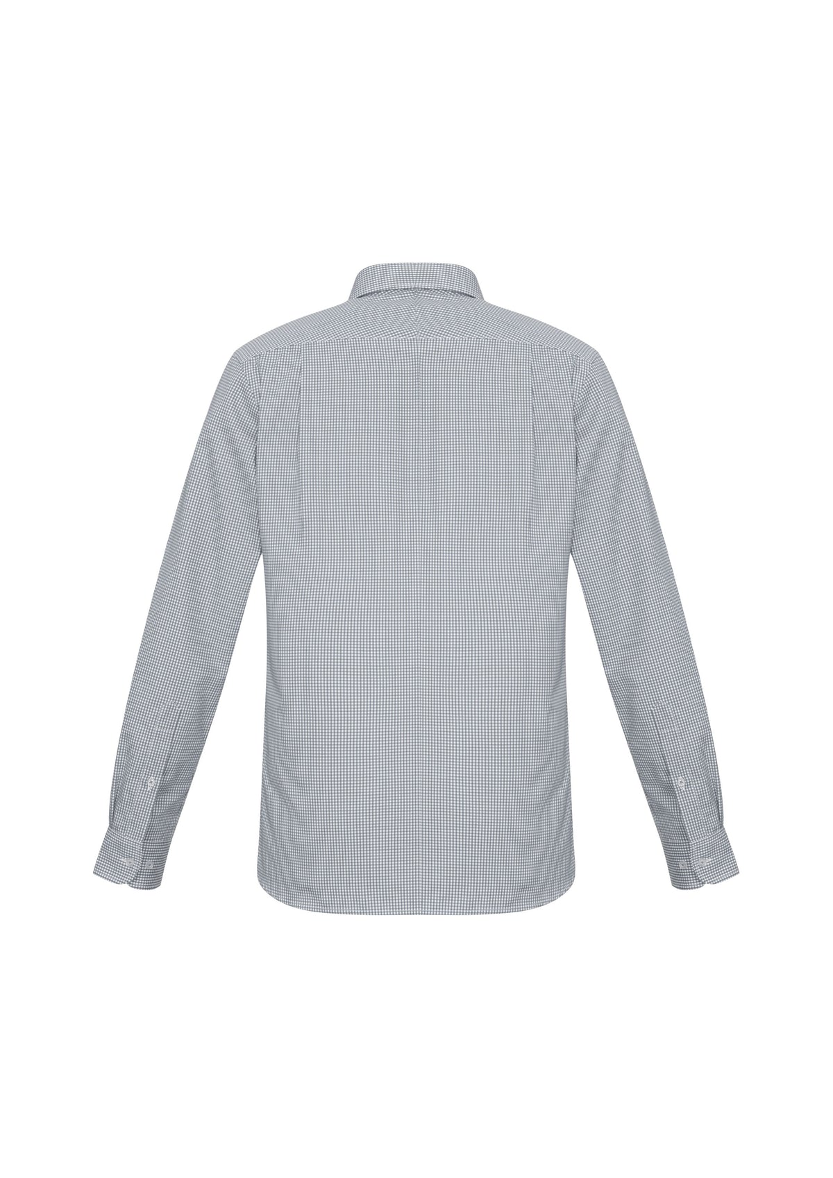 Ellison Mens Long Sleeve Shirt - Silver - Back