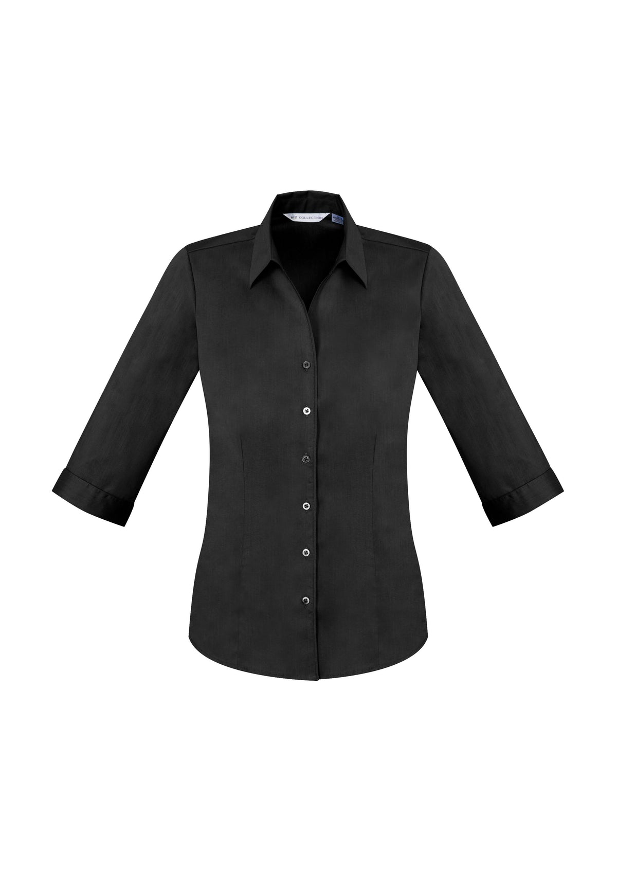 Monaco Womens 3/4 Sleeve Shirt - Black - Front
