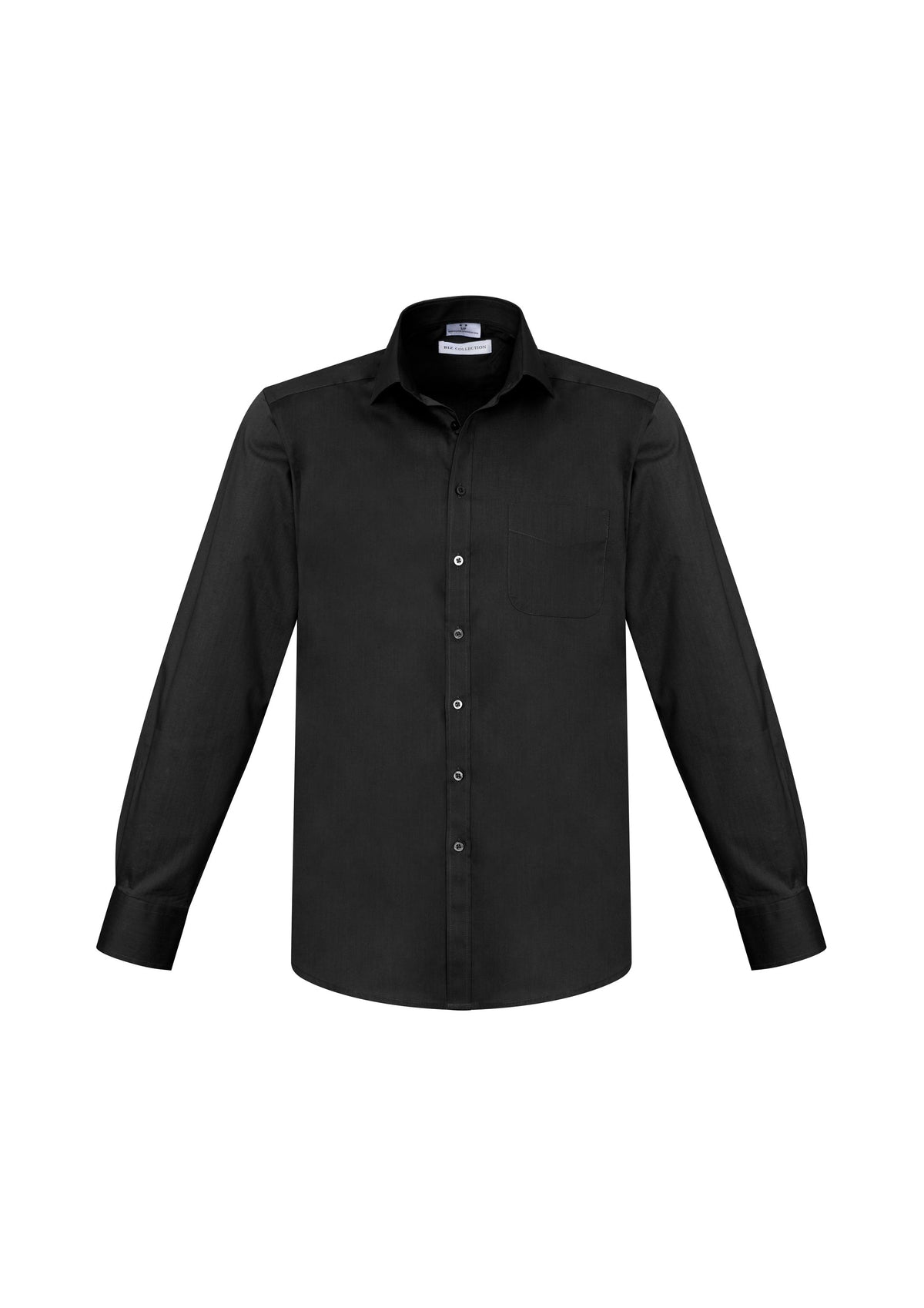 Monaco Mens Long Sleeve Shirt - Black - Front