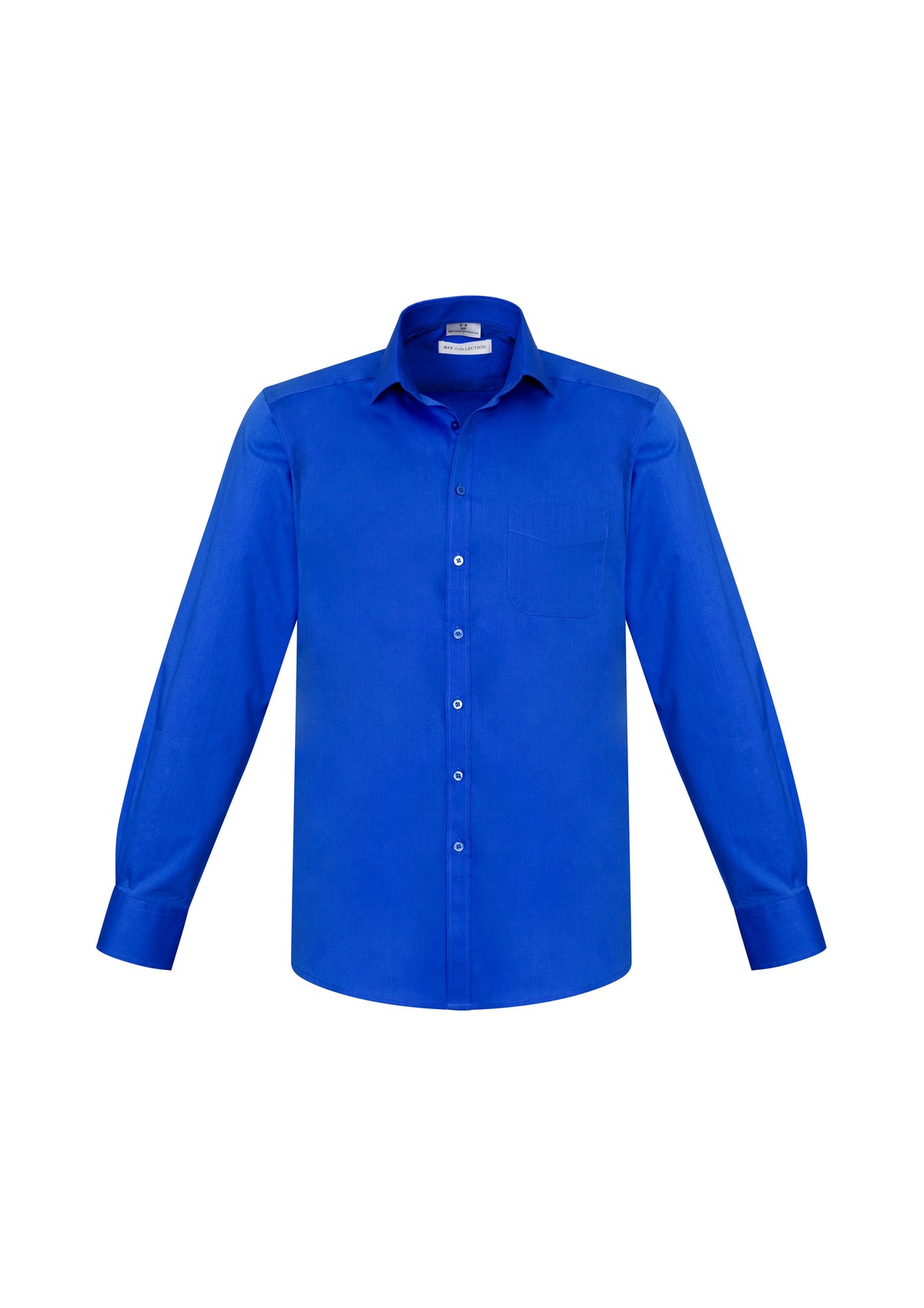 Monaco Mens Long Sleeve Shirt - Electric Blue - Front