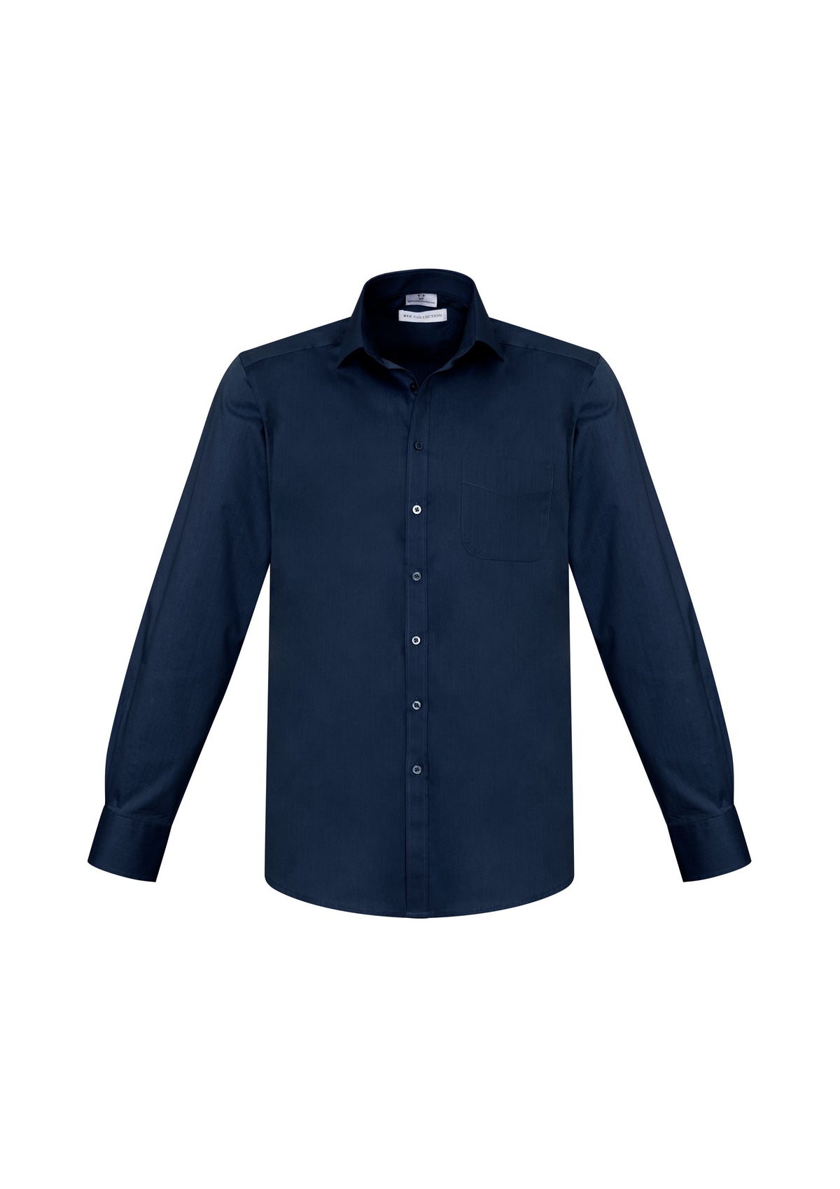 Monaco Mens Long Sleeve Shirt - Ink - Front