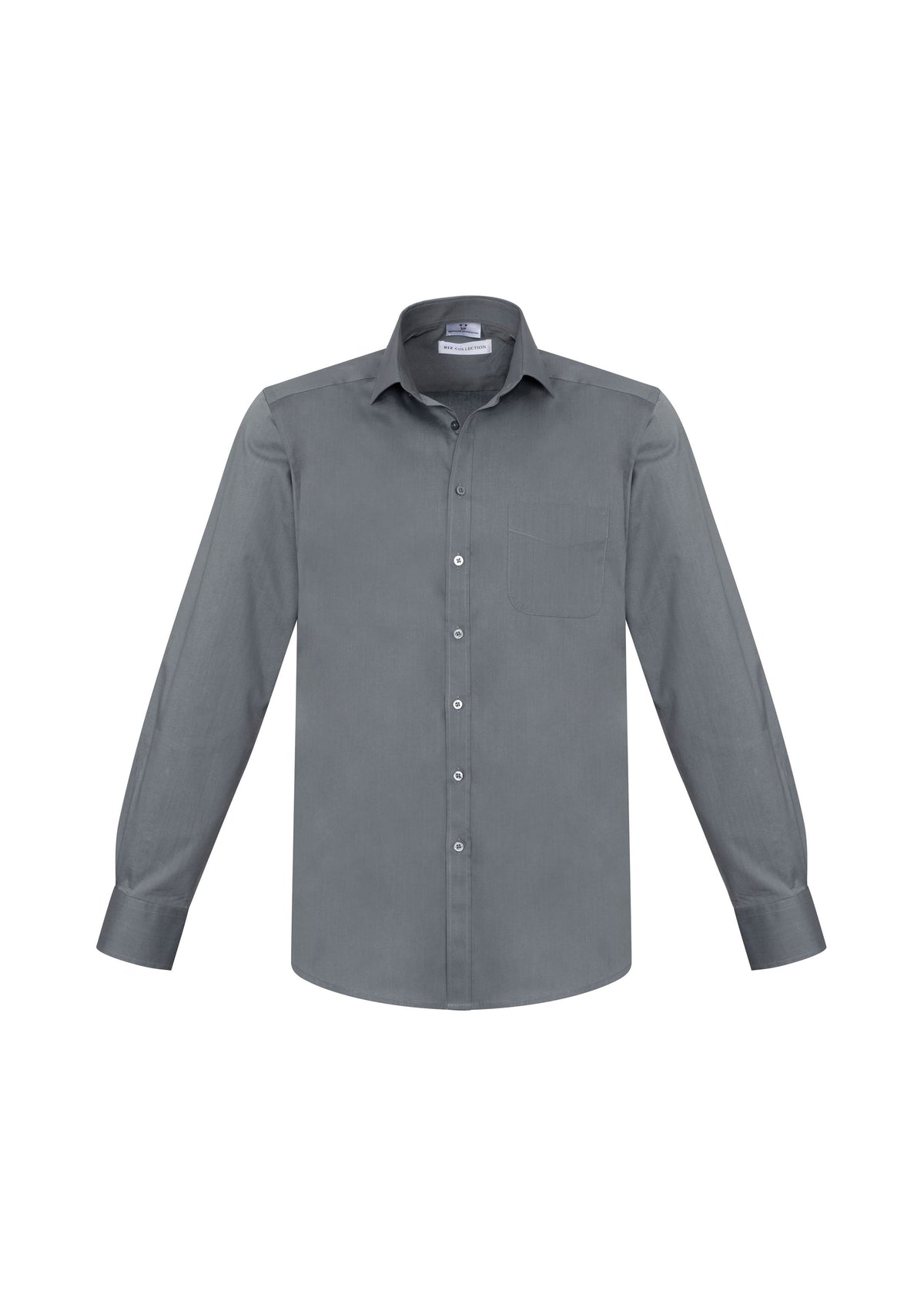 Monaco Mens Long Sleeve Shirt - Platinum - Front