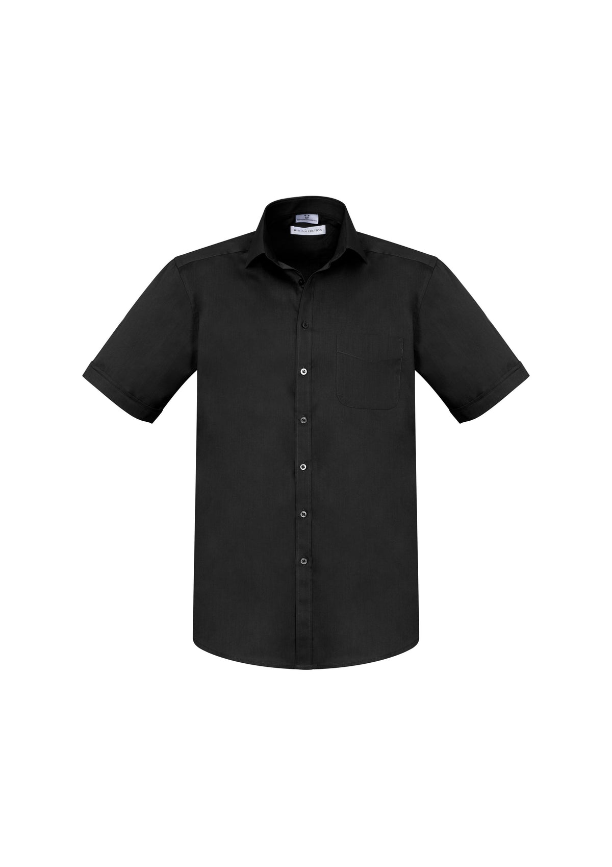 Monaco Mens Short Sleeve Shirt - Black - Front