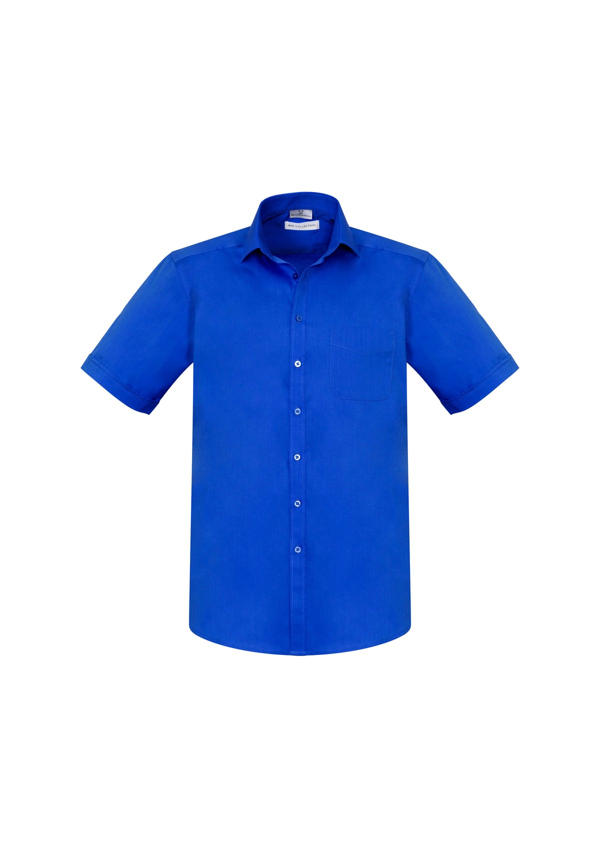 Monaco Mens Short Sleeve Shirt - Electric Blue - Front