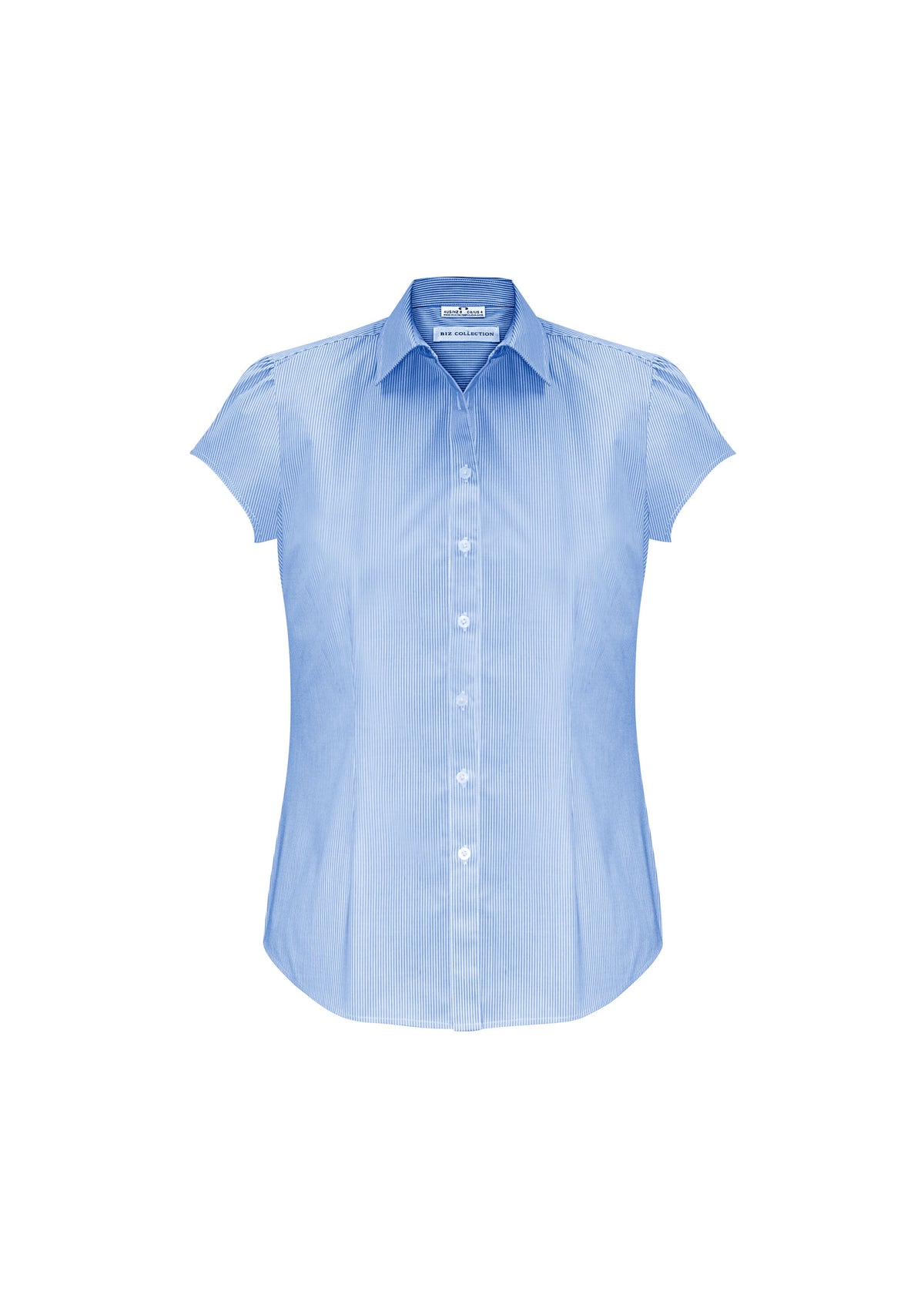 Euro Womens Short Sleeve Shirt - Blue - Front