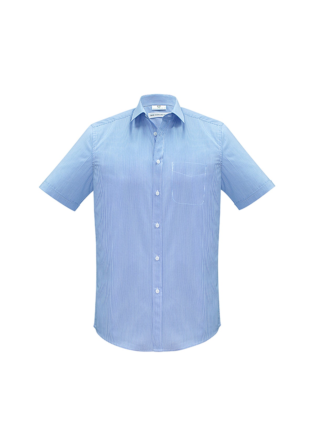 Euro Mens Short Sleeve Shirt - Blue - Front