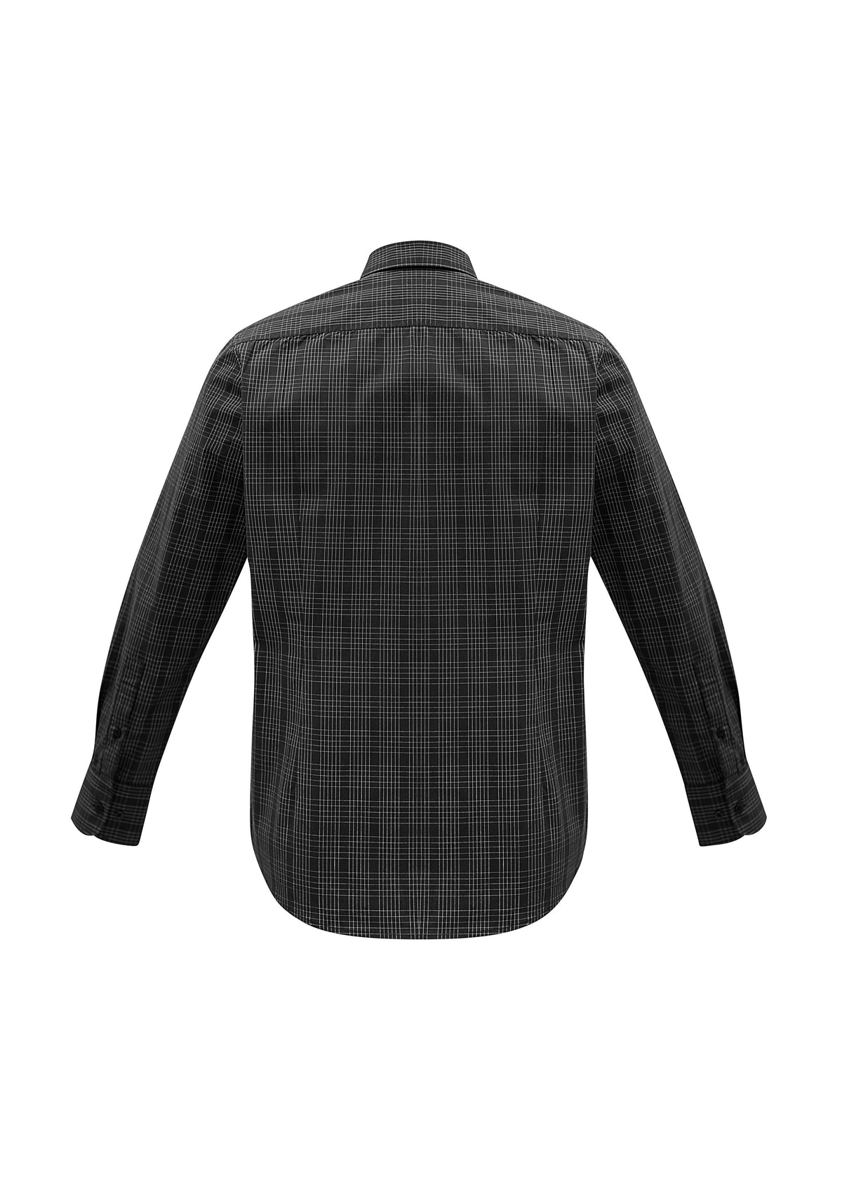 Harper Mens Long Sleeve Shirt - Black/Silver - Back